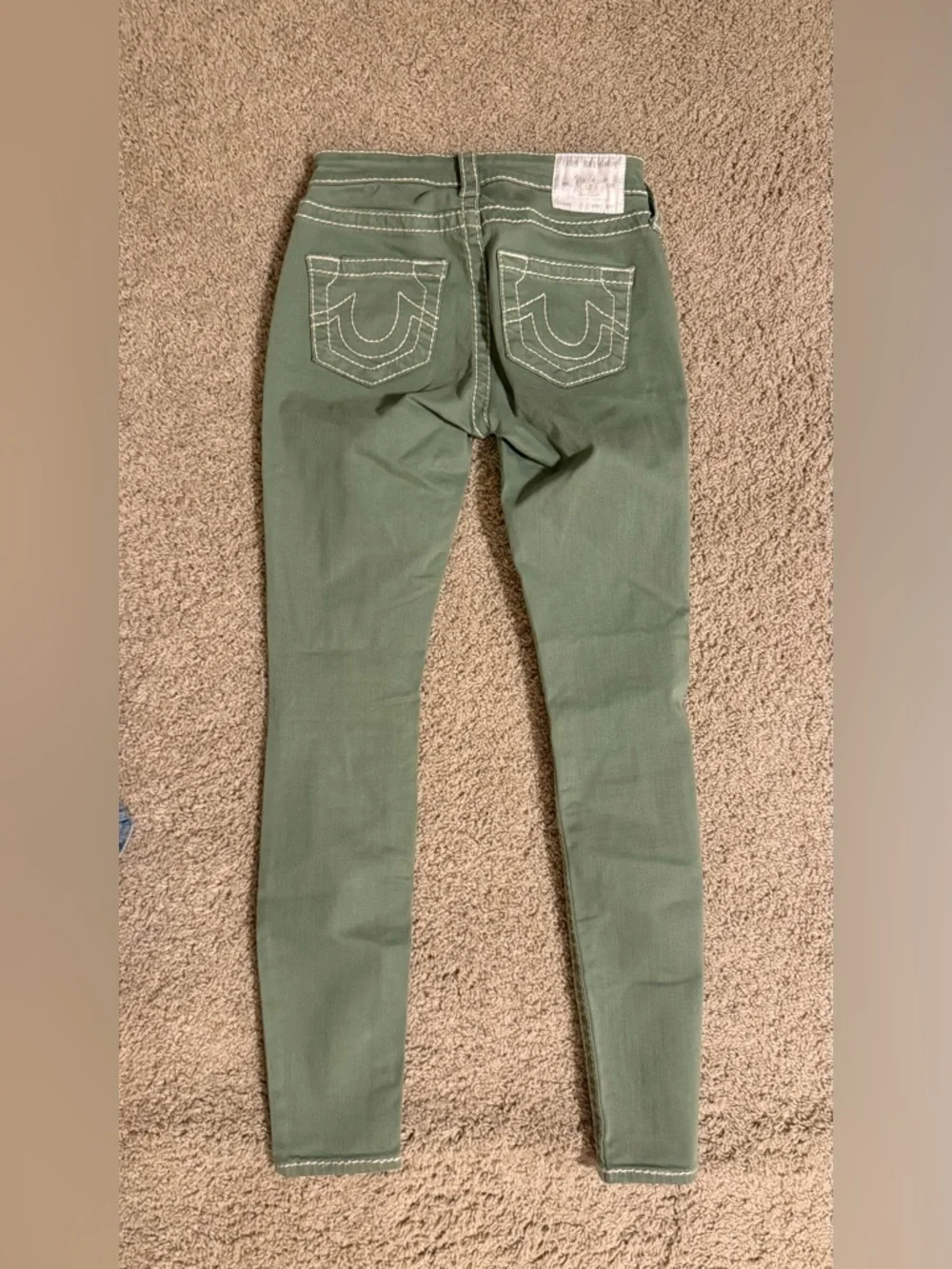 True Religion Women's Distressed High-Rise Skinny Jeans - Olive - Picture 3 of 3